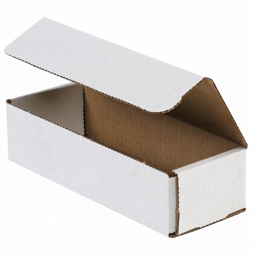 White tuck-top corrugated mailer